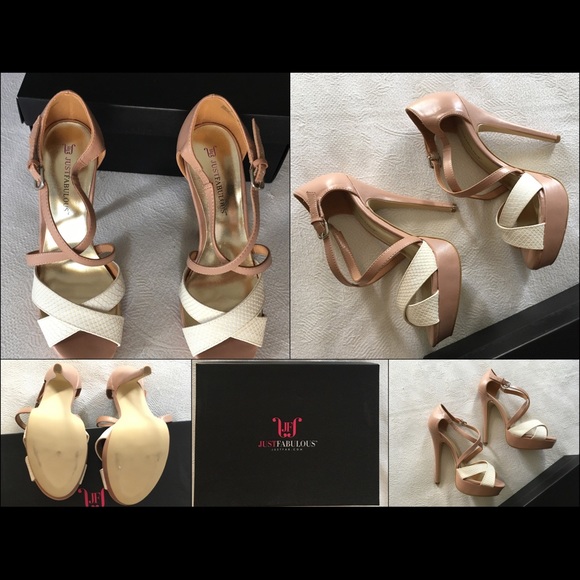 JustFab Shoes - Just Fabulous size 9 shoes. Tawney design, color nude. Like new condition.